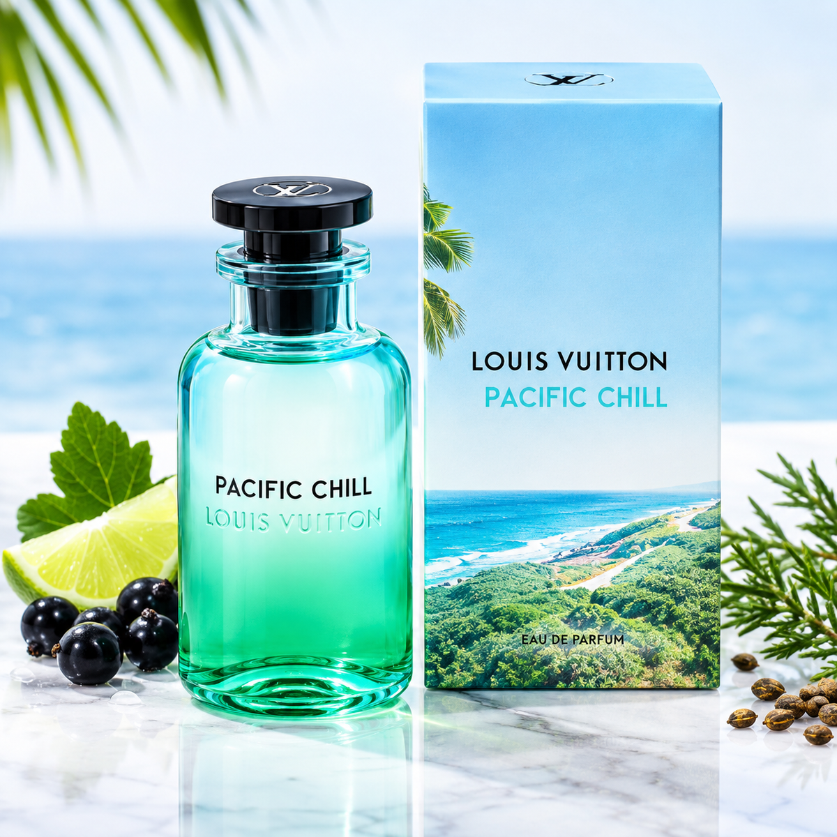 Louis Vuitton Pacific Chill Eau de Parfum / Fragrance – Fresh Citrus & Blackcurrant Scent